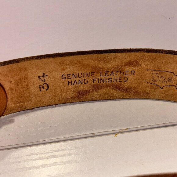 Zuni Sun Face Leather Belt Buckle and Chambers Belt Hand Carved Size 34 - Picture 8 of 10